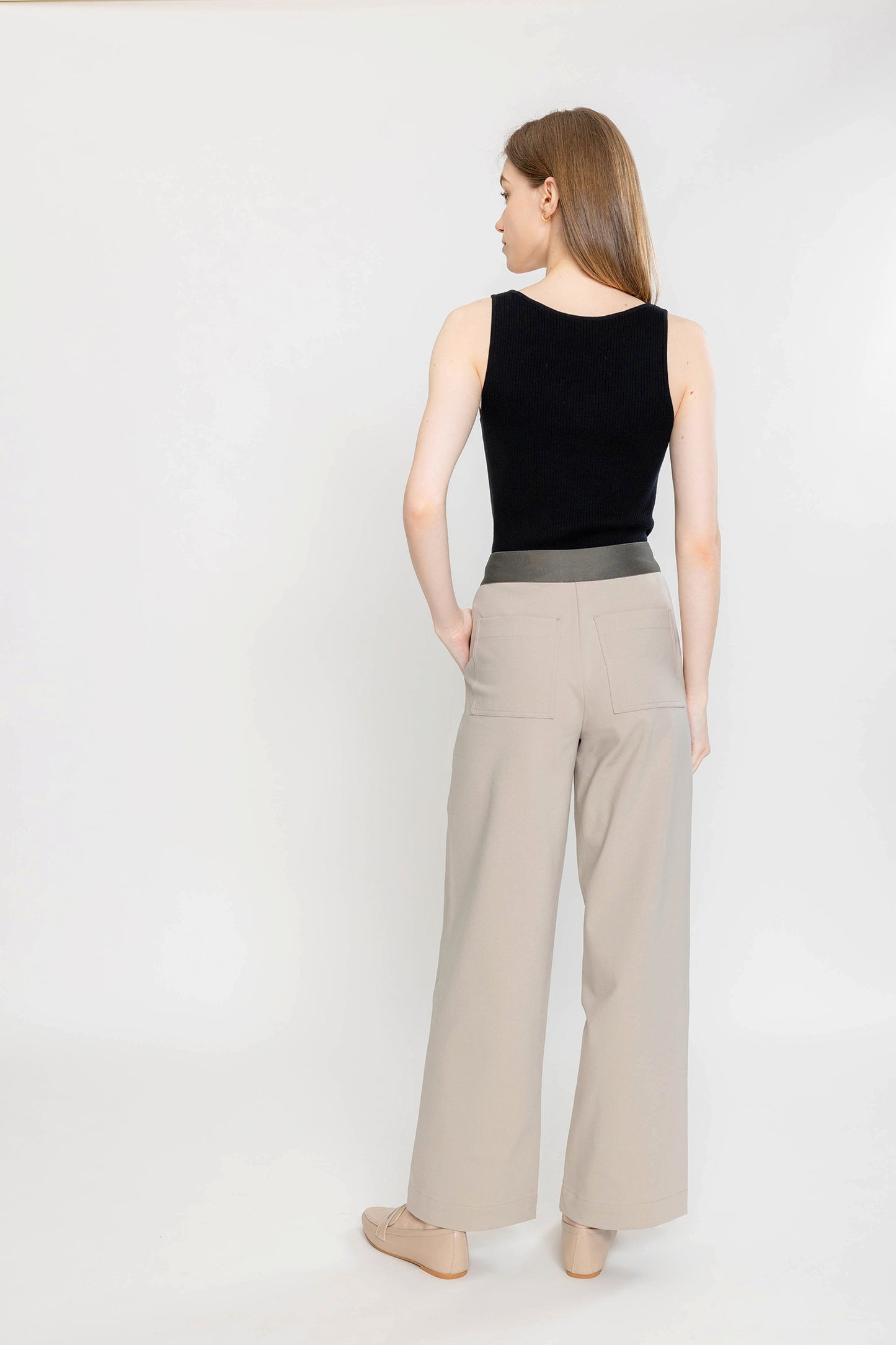 Pull-on Ponte Wide Pant -  Clay