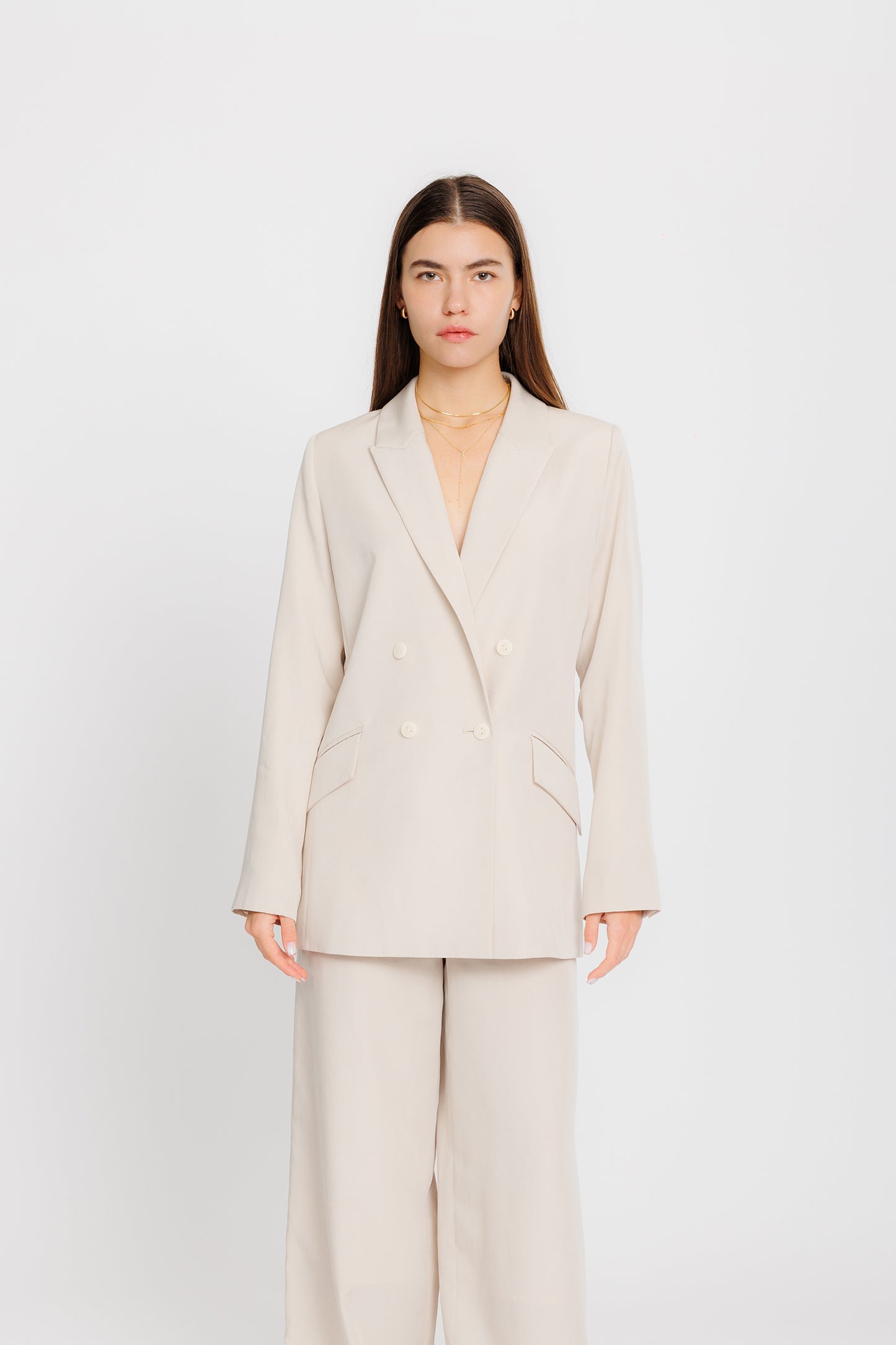 Relaxed Classic Tencel Blazer - Biscuit