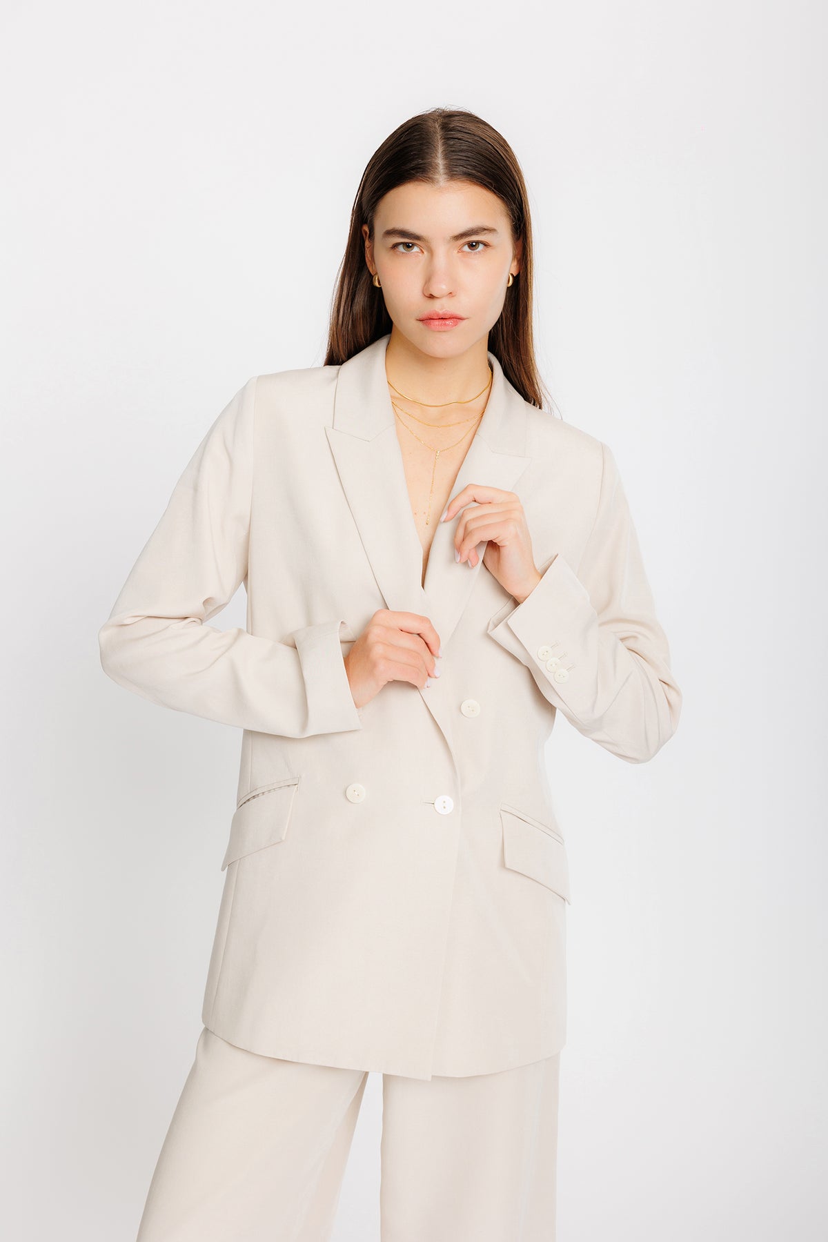 Relaxed Classic Tencel Blazer - Biscuit