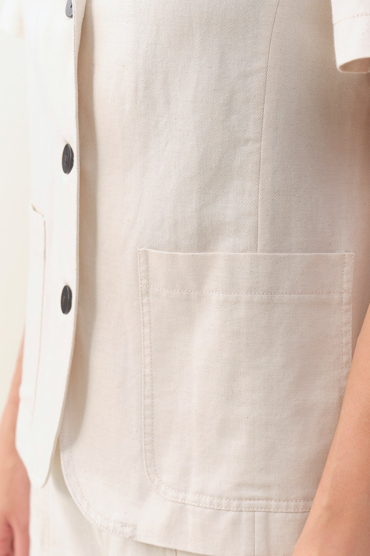 Short Sleeve Linen Blazer - Raw