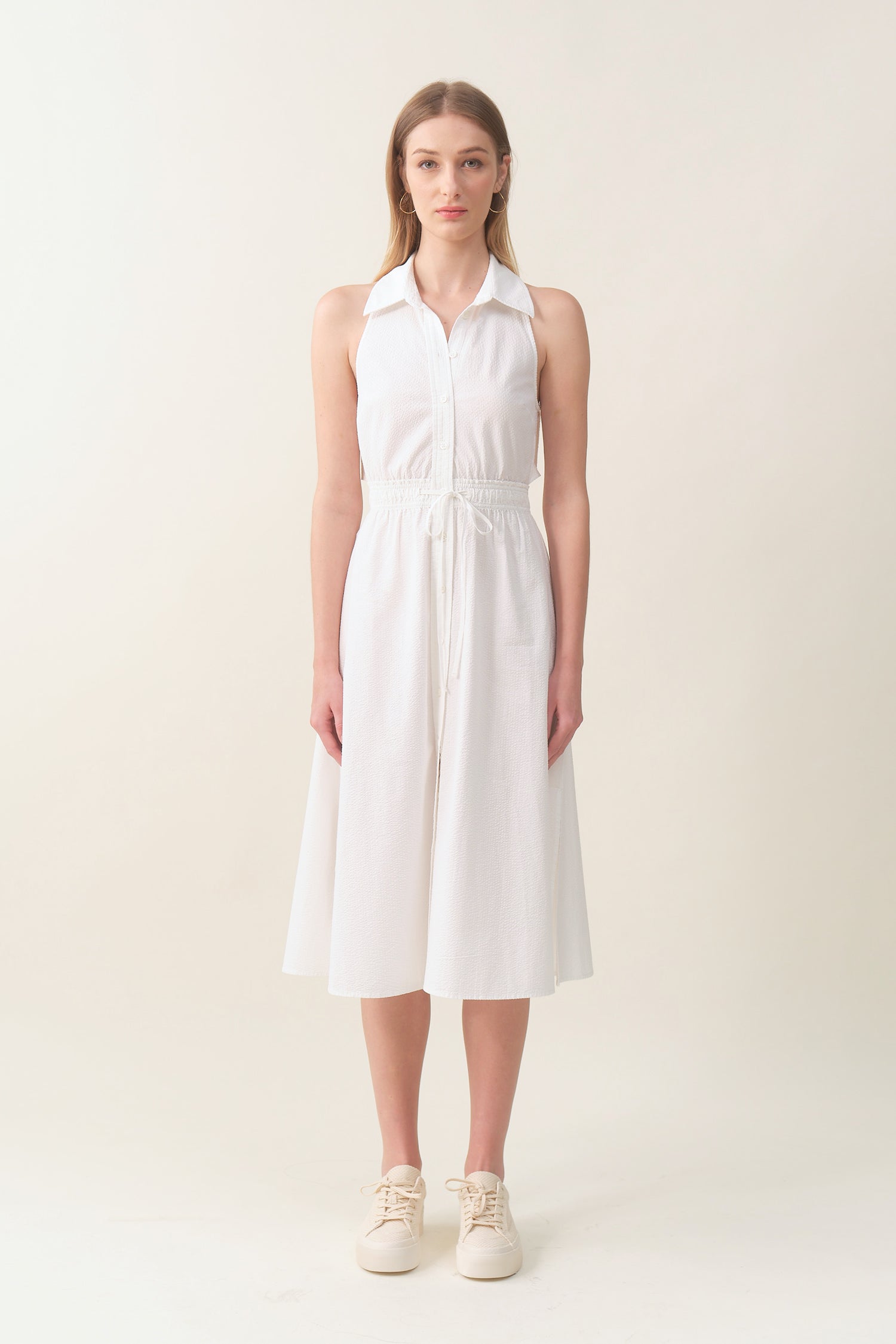 Sleeveless Midi Shirtdress