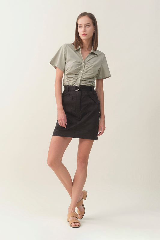 Slim Ruched Shirt - Laurel