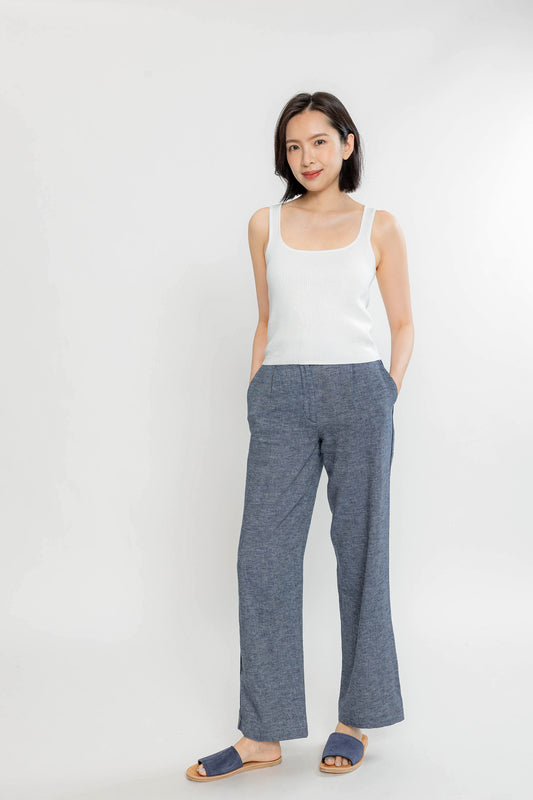 Ribbed Square-neck Knit Tank - Vanilla