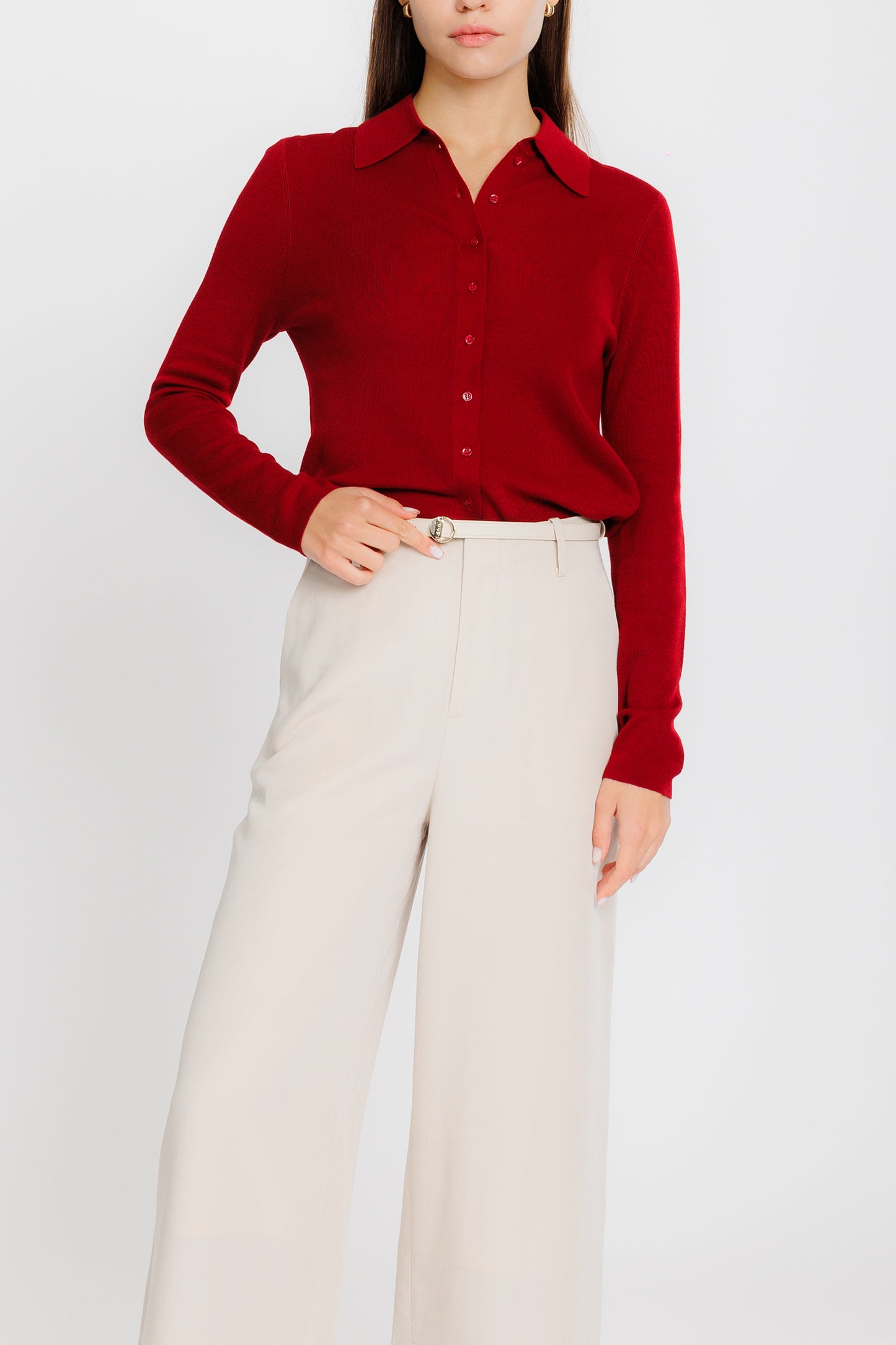 Tailored Tencel Wide Trouser - Biscuit