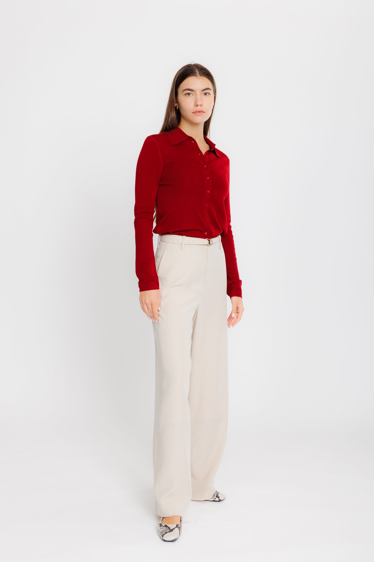 Tailored Tencel Wide Trouser - Biscuit