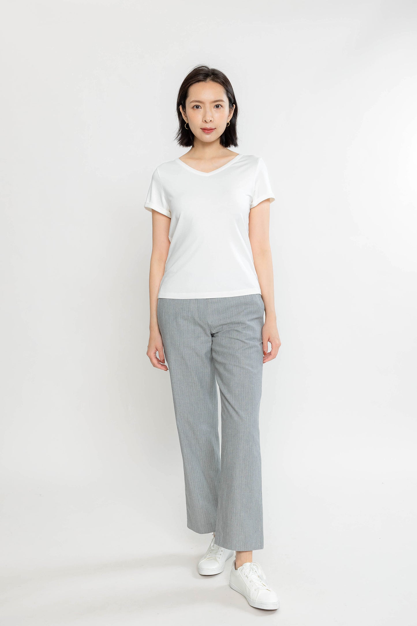 Wide V Jersey Tee - Vanilla