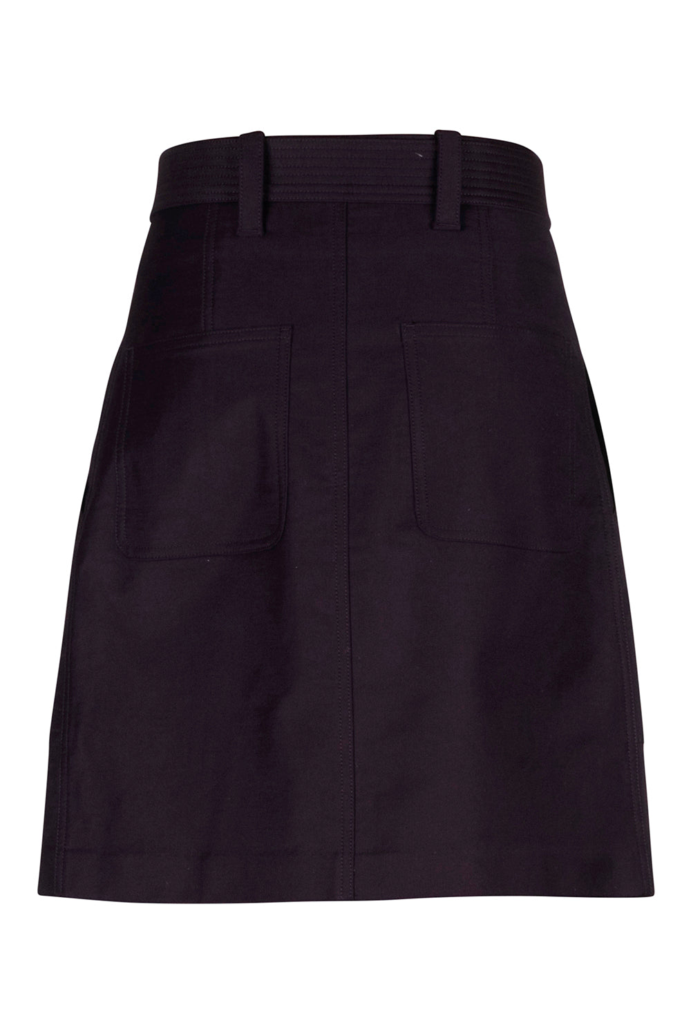 Belted Skirt - Deep Plum