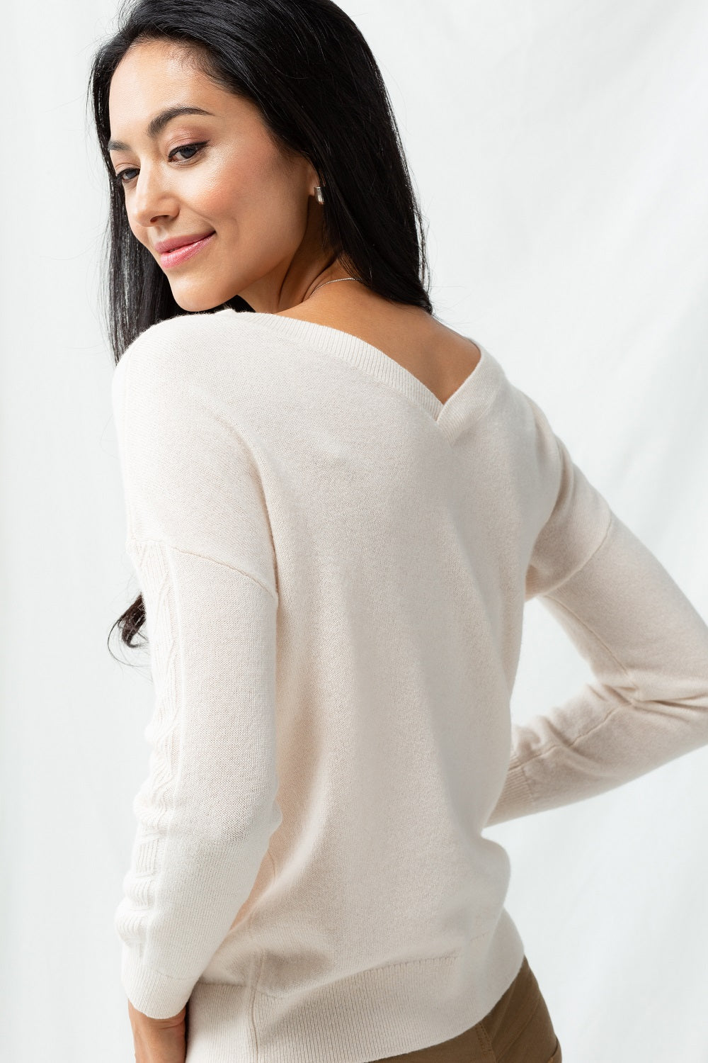 Cable 2-Way Sweater - Cream