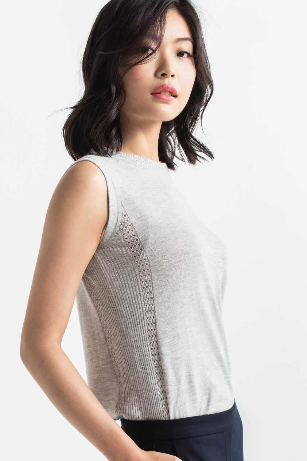 Pointelle Tunic - Grey Pearl