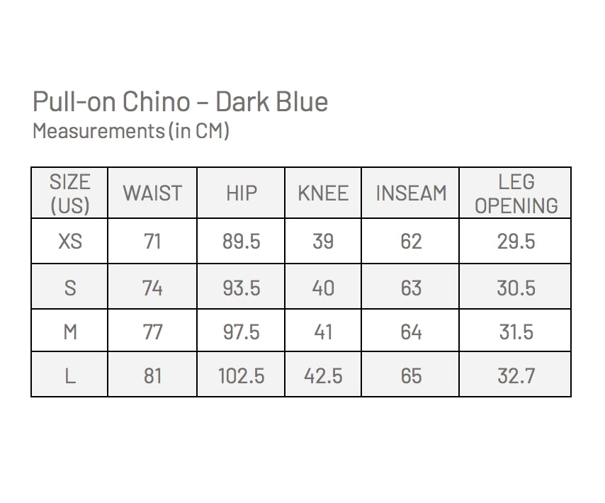 Pull-on Slim Chino - Dark Blue