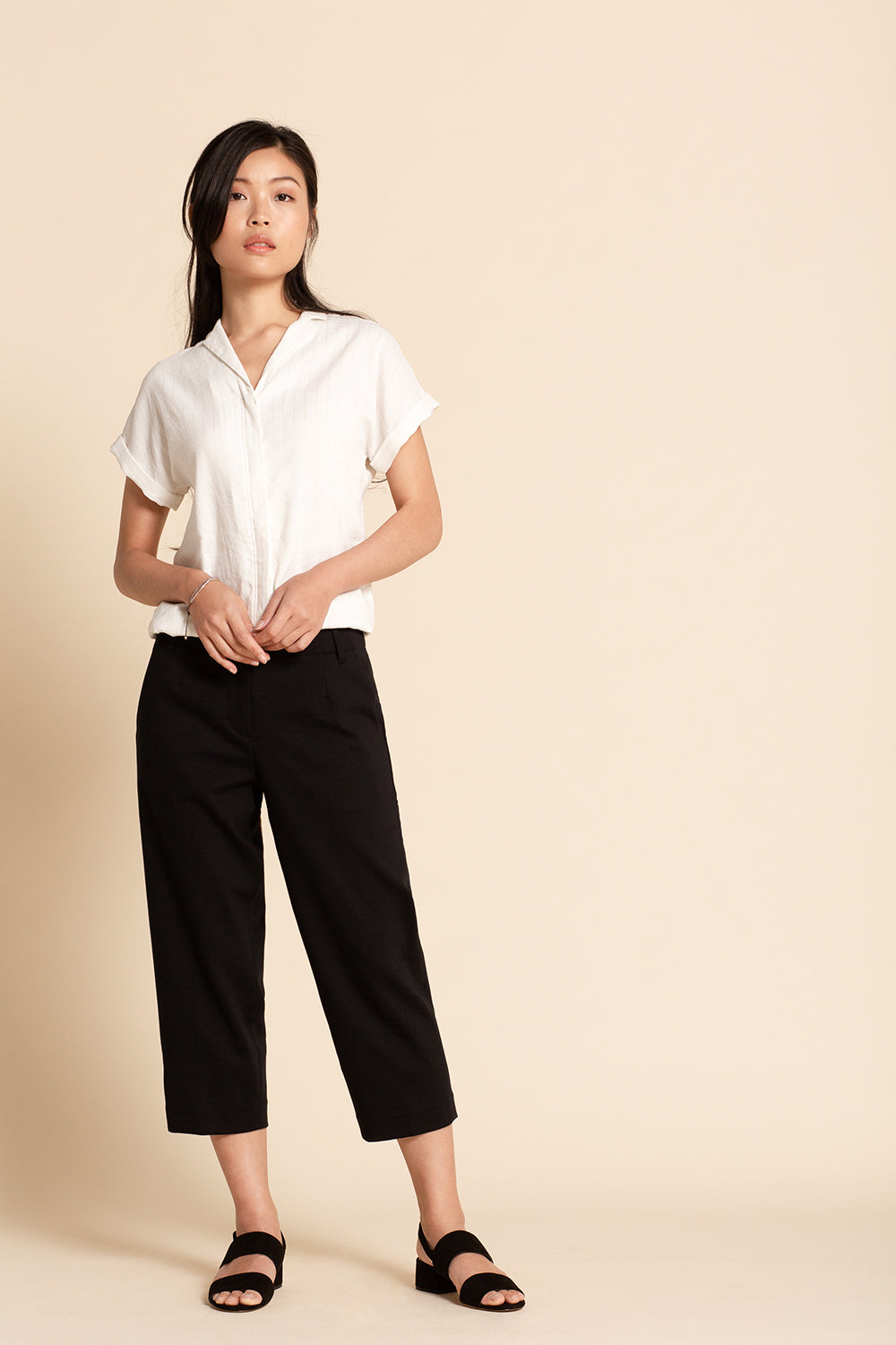 Wide Cropped Pant - Black