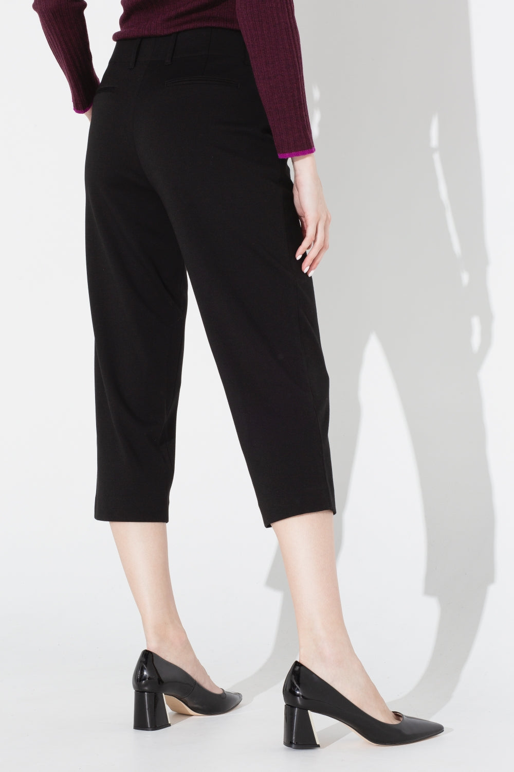 Wide Cropped Pant - Black