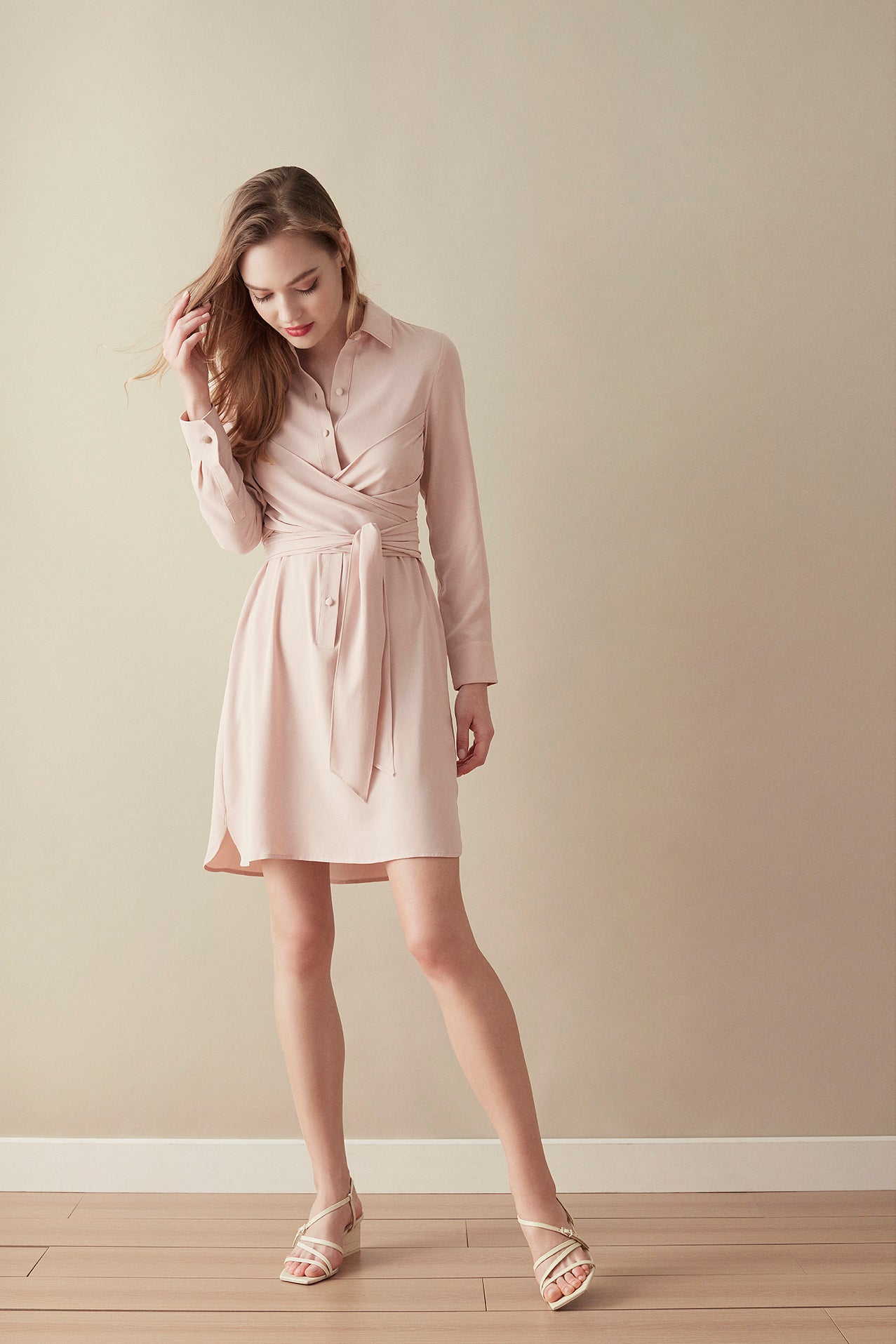 Wrapped Shirtdress - Pink Nude