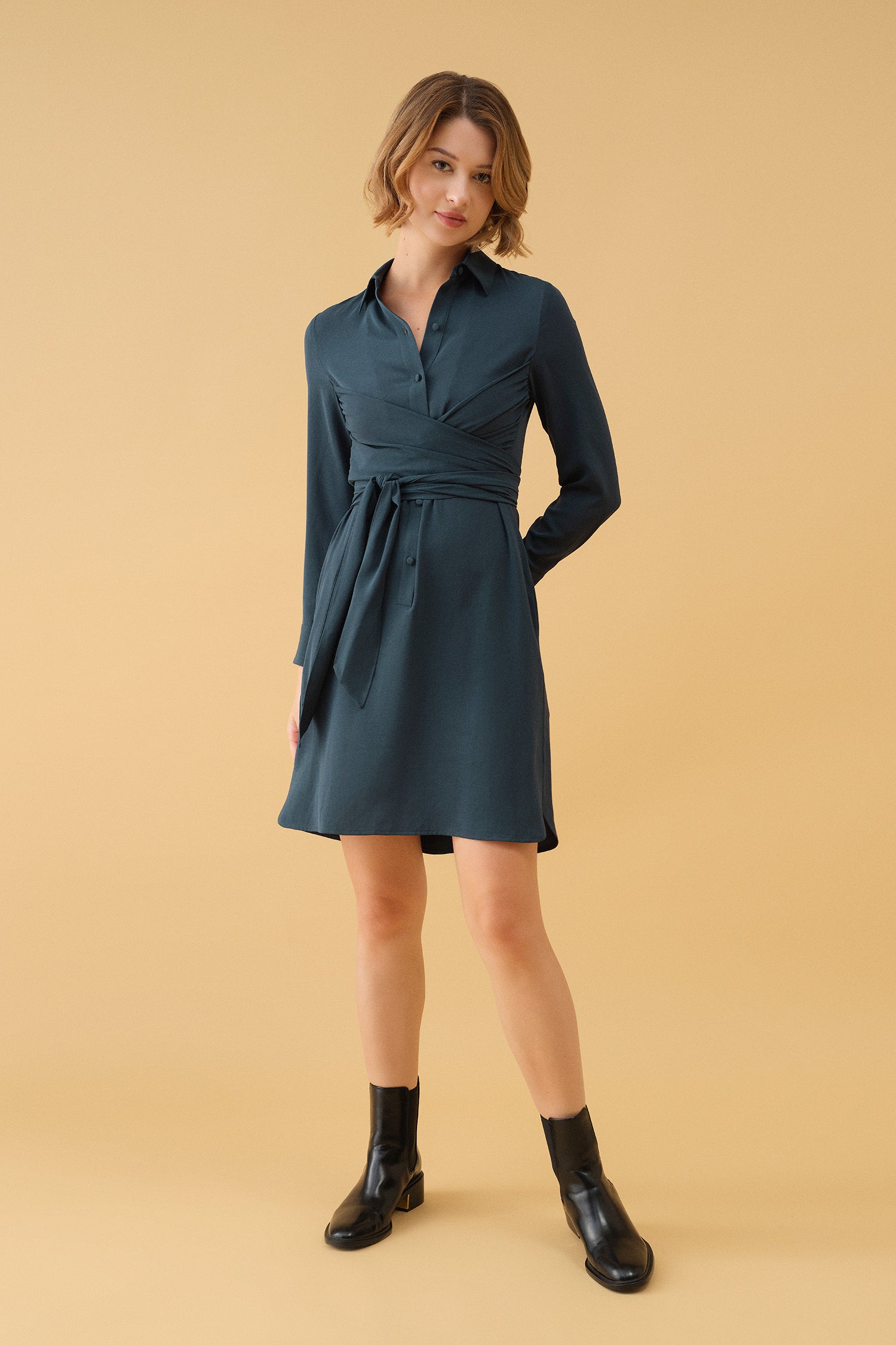 Wrapped Shirtdress - Forest